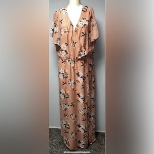 J For Justify Floral Under Short Open Flare Plus SIze Maxi Dress XL